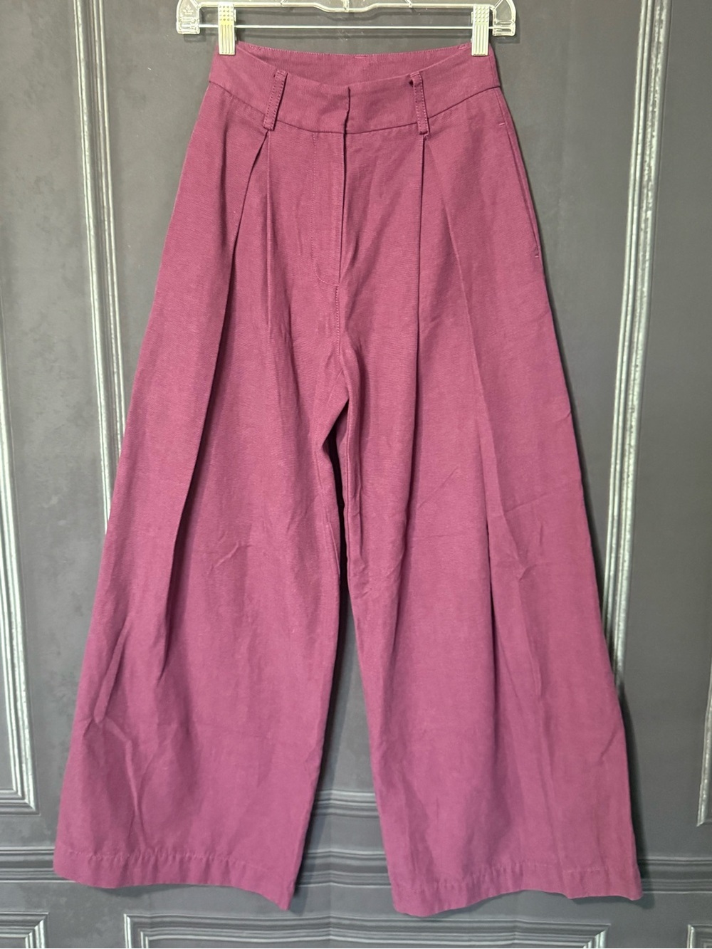 FARM Rio High-Waist Wide Leg Pants in Plum